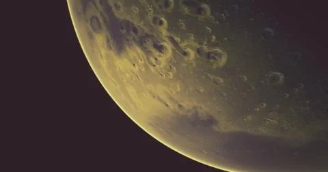 Exploring the surface features and craters of Mars from a distant perspective Stock Illustration