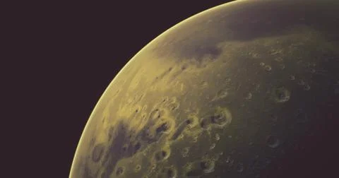 Exploring the surface features and craters of Mars in vivid detail Illustrazione stock