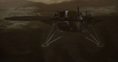 Exploring the surface of Mars with the InSight lander during its mission Stock Footage 321662257