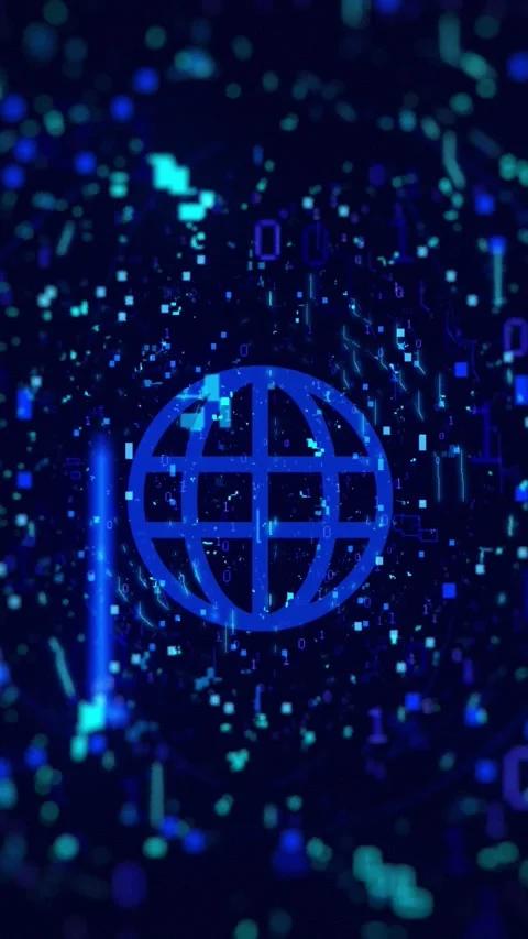 Exploring the theme of Digital Global Connectivity through the lens of Blue Stock Footage 314958935