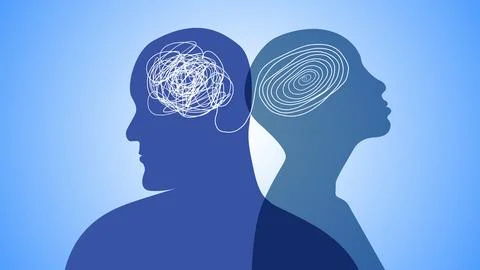 Exploring thoughts and emotions through abstract representations of the mind Stock Photos