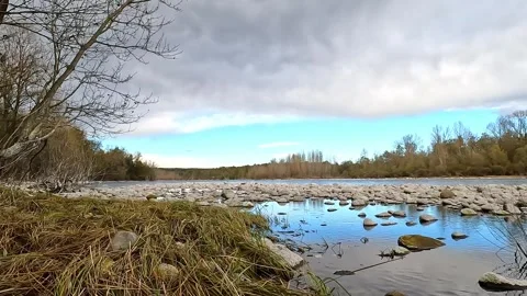 Exploring the Ticino river on a cloudy day Stock Footage 311406259