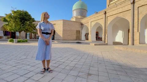 Exploring the Tranquility of Hast Imam Courtyard in Tashkent 库存照片