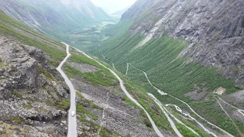 Exploring the Trollstigen Route in Norway Stock Footage 341154889