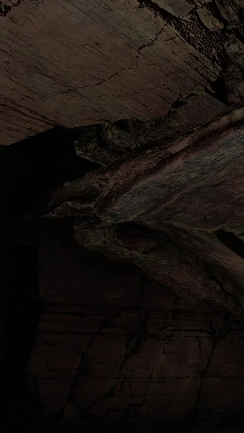 Exploring an underground cave with rock formations and natural structures Stock Footage 340869258