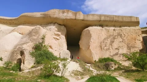 Exploring the Unique Cave Dwellings and Fairy Chimneys of Cappadocia, Turkey Stock Footage 332543803