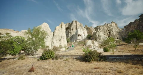 Exploring The Unique Rock Formations of Goreme Open Air Museum, Cappadocia Stock Footage 252011033