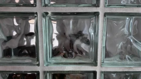 Exploring the Unique Textures of Glass Block Walls in Urban Architecture Stock Footage 288007082