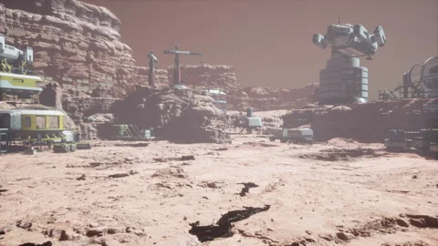 EXPLORING AN UNKNOWN SCI FI PLANET Stock Footage 233184962