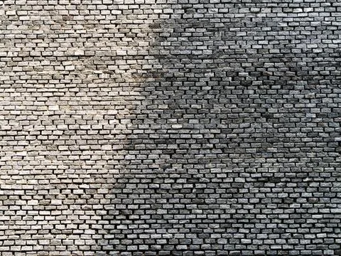 Exploring urban architecture textured brick wall details city environments Stock Photos