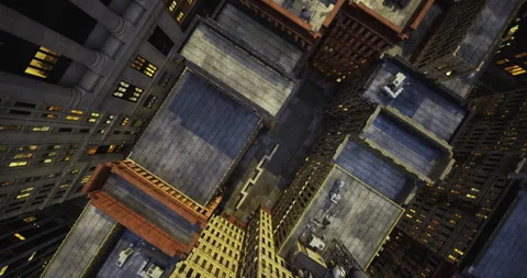 Exploring urban rooftops at twilight in a bustling city unlike any other Stock Footage 314318943