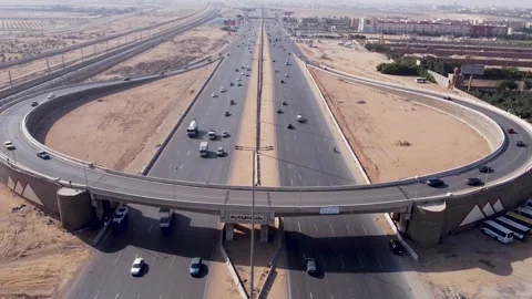 Exploring Uturn Bridge Engineering with Railway Below in High Angle Video Stock Footage 317928437