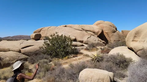 Exploring the vast desert altitude for stunning scenic views Stock-Footage 312672888