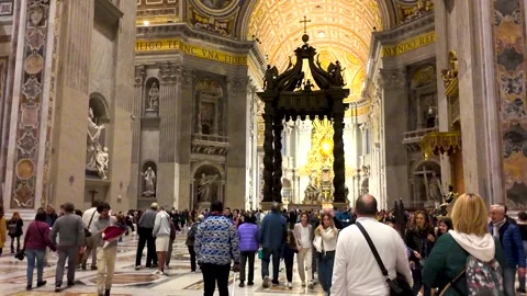 Exploring Vatican's Majestic Halls Stock Footage 280497367