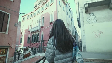 Exploring Venice: A Stroll Through Historic Streets Stock Footage 314994750