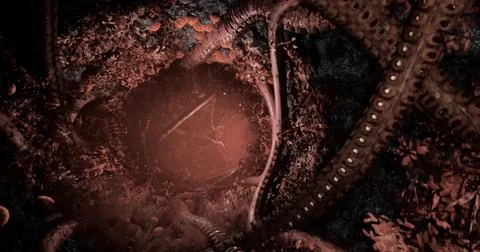 Exploring a vibrant, alien underwater landscape of textures Stock Illustration