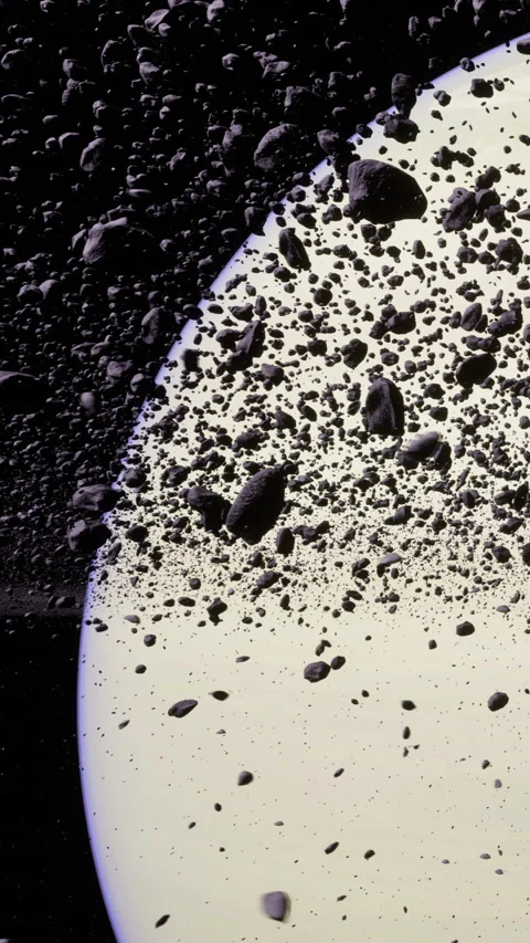 Exploring the vibrant beauty of cosmic rings and asteroid fields in space Stock Footage 331824504