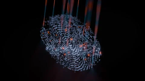 Exploring vibrant fingerprint patterns illuminated by dynamic light effects Stock Footage 322542654