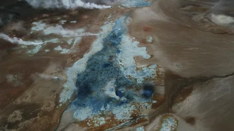 Exploring vibrant geothermal landscapes in a remote region Stock Footage 320262945