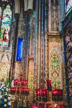 Exploring the vibrant interior of St. Augustine and St. John Baptist Church.. Stock Photos