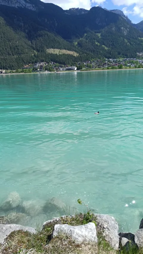 Exploring the Vibrant Waters of Achensee Lake Stock-Footage 309174037