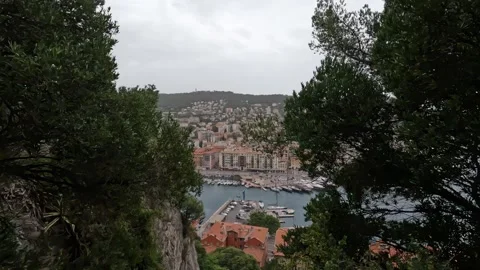 Exploring the views of Nice from the hills overlooking the Mediterranean coast Video stock 285630335