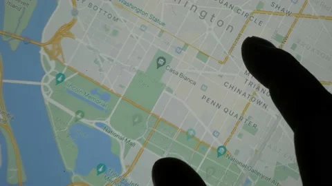 Exploring Washington on Google Maps, Macro Stock Footage 157653535