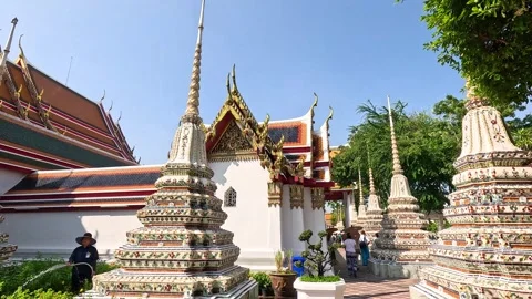 Exploring Wat Pho Temple in Bangkok Stock Footage 314813127