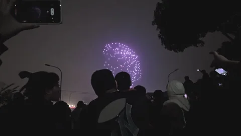 Exploring West Lake: Hanoi's Light Festival Stock Footage 267719650