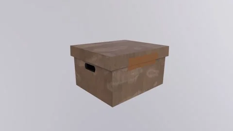 Exploring a wooden box in a minimalist setting Stock Footage 283233165
