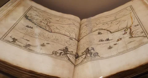 Exploring the World in 1700s: Old Map of Colonial Virginia Stock Footage 240808403