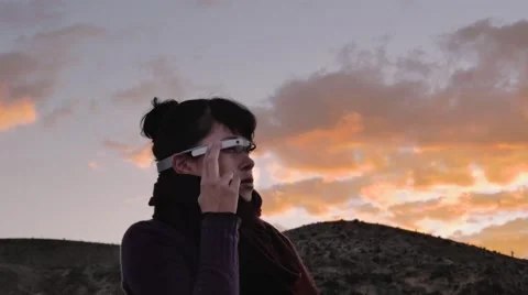 Exploring the world with google glasses Stock Footage 45429360