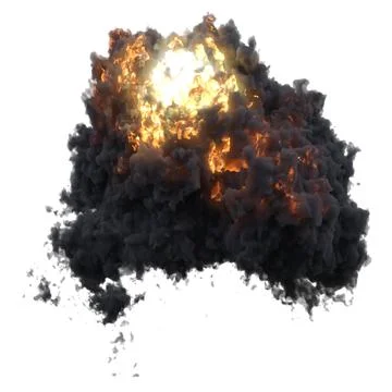 Explosion 3d illustration isolated on white background Stock Illustration