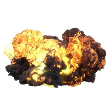 Explosion 3d illustration isolated on white background Stock Illustration