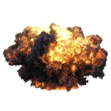 Explosion 3d illustration isolated on white background Stock Illustration