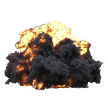 Explosion 3d illustration isolated on white background Stock Illustration