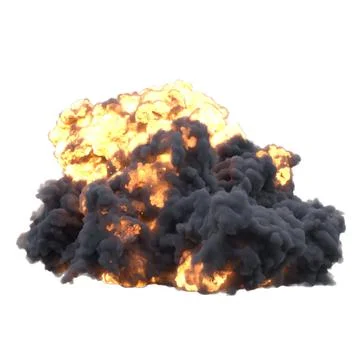 Explosion 3d illustration isolated on white background Stock Illustration