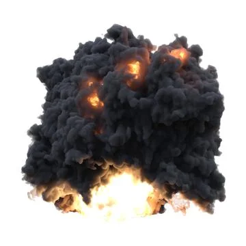 Explosion 3d illustration isolated on white background Stock Illustration