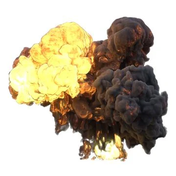 Explosion 3d illustration isolated on white background Stock Illustration