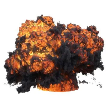 Explosion 3d illustration isolated on white background Stock Illustration