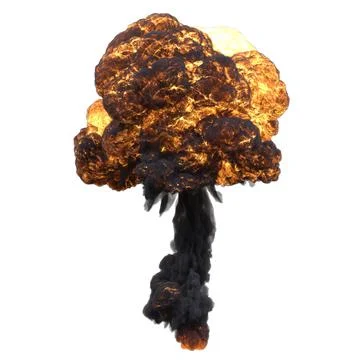 Explosion 3d illustration isolated on white background Stock Illustration