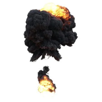 Explosion 3d illustration isolated on white background Stock Illustration