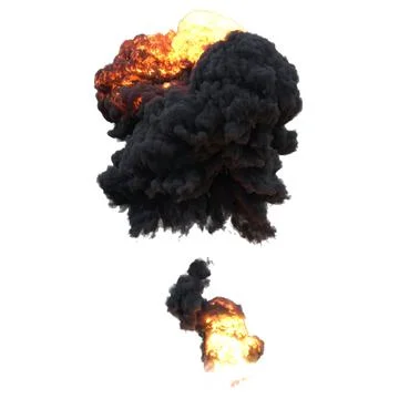 Explosion 3d illustration isolated on white background Stock Illustration