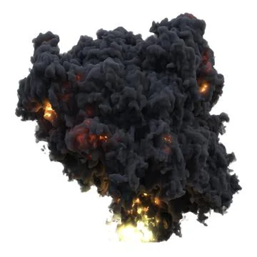 Explosion 3d illustration isolated on white background Stock Illustration
