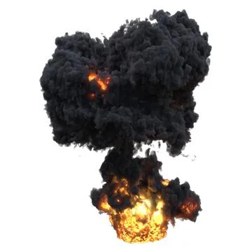 Explosion 3d illustration isolated on white background Stock Illustration