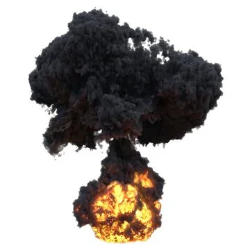 Explosion 3d illustration isolated on white background Stock Illustration
