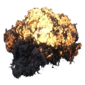 Explosion 3d illustration isolated on white background Stock Illustration