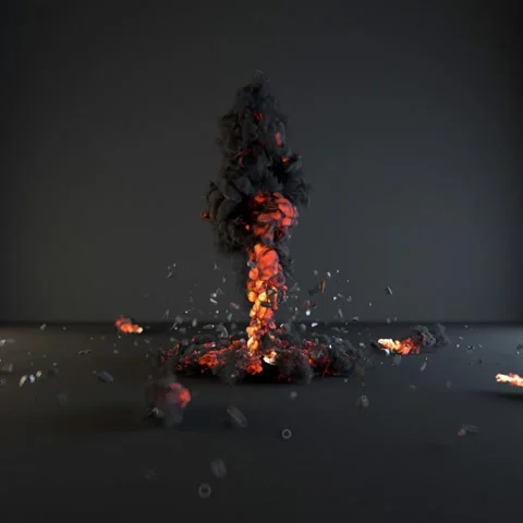 Explosion 3D Render Stock Footage 162187878