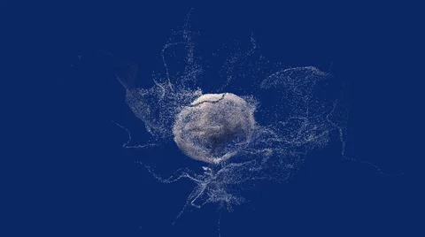 Explosion - 3D rendering. Abstract illustration, computer generated image (CG Illustrazione stock