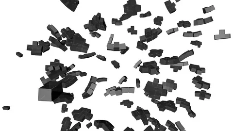 Explosion of 3d sphere, seamless looping Stock Footage 70259848